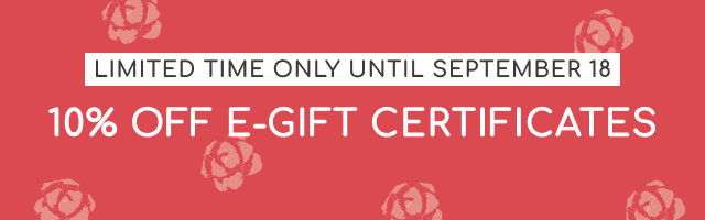 10% Off E-Gift Certificate (Left Side)